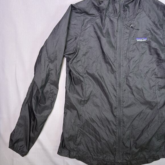 Patagonia Womens Houdini Windbreaker Jacket Medium Black Hooded Ultralight - Picture 4 of 7